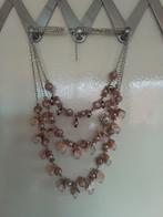 117 Roze /bruine ketting, Ophalen of Verzenden, Zo goed als nieuw, Roze, Overige materialen