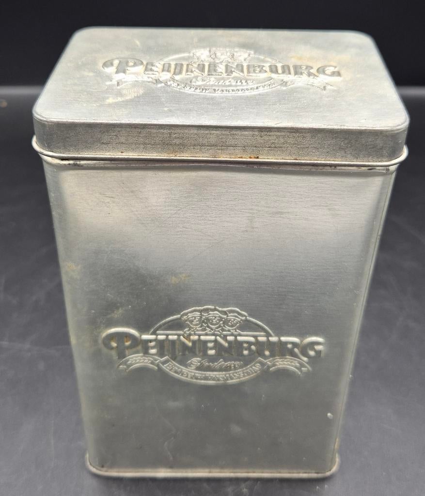 Oude Peijnenburg Blik Trommel 15 x 10 x 7 cm, Ophalen of Verzenden, Gebruikt, Koek(jes)