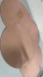 Placemets! Rond rose glimmend 4 stuks, Ophalen of Verzenden, Zo goed als nieuw, Bord