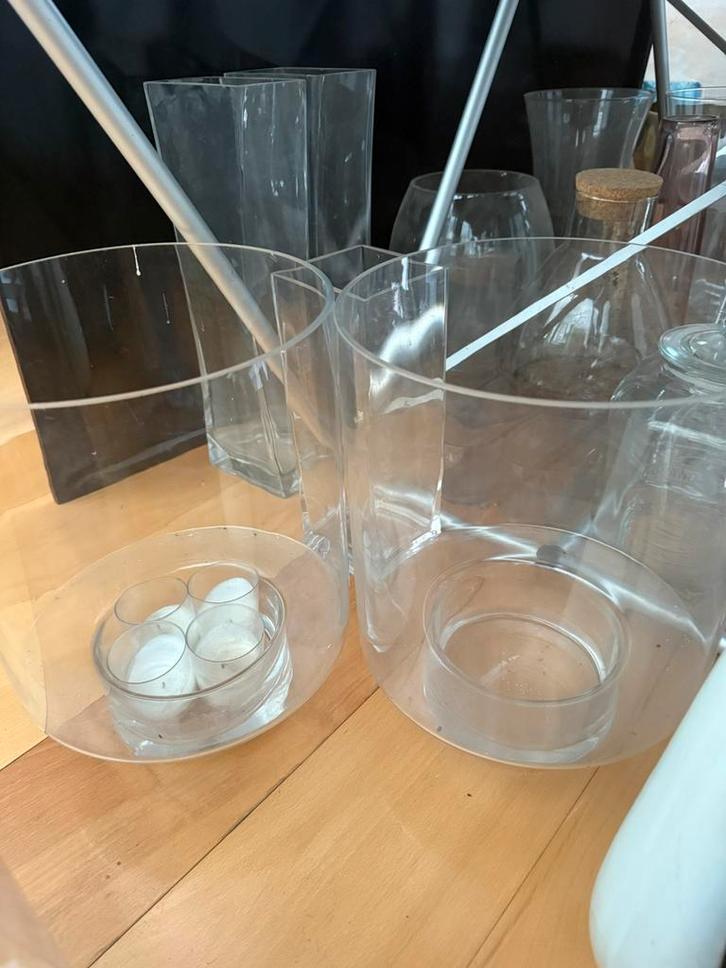 Windlicht windlichten, Huis en Inrichting, Woonaccessoires | Vazen, Zo goed als nieuw, Overige kleuren, Minder dan 50 cm, Glas