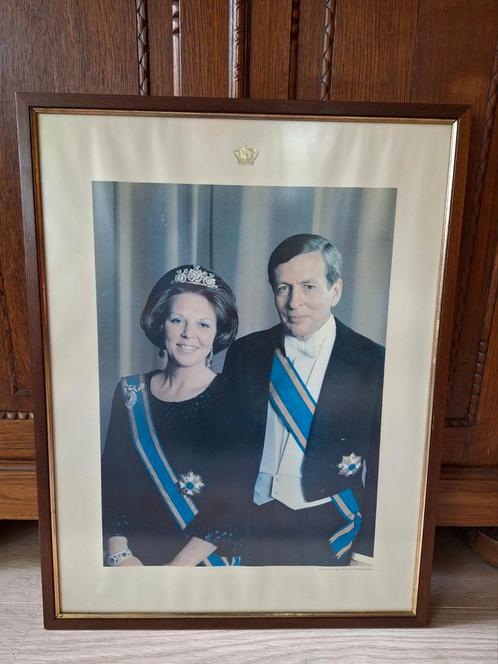 Staatsieportret Beatrix en Claus, officieel, prima staat., Verzamelen, Koninklijk Huis en Royalty, Gebruikt, Kaart, Foto of Prent