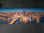 Canvas Skyline Rotterdam Erasmusbrug, Huis en Inrichting, Overige materialen, 125 cm of meer, Zo goed als nieuw, 50 tot 75 cm