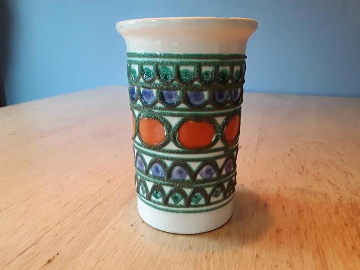 Strehla keramiek vaas,kleurrijk.GDR,Oost Duitsland. Vintage, Antiek en Kunst, Antiek | Keramiek en Aardewerk, Ophalen of Verzenden