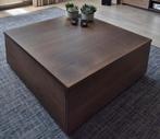 Salontafel eiken leem gelakt 90 x 90 x 35 2 lades, Ophalen, 50 tot 100 cm, Vierkant, 50 tot 100 cm