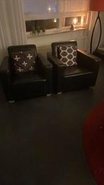 2 leren stoelen z.g.a.n, Ophalen, Zo goed als nieuw