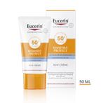 Eucerin Sun Sensitive Protect Crème SPF50+ 50ml, Verzenden, Nieuw, Gehele gezicht, Verzorging