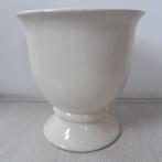 Grote beige bloempot/vaas, aardewerk, hoogte ca. 26 cm, Ophalen, Zo goed als nieuw