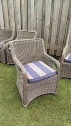 4 luxe rond wicker tuinstoelen, Ophalen, Gebruikt, Wicker