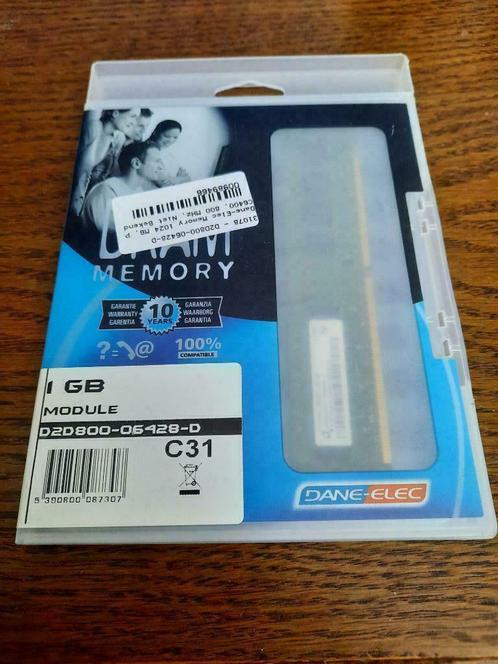 Drie Modules Dane-Elec 1GB Memory 800MHz, Computers en Software, RAM geheugen, Gebruikt, Desktop, 1 GB of minder, DDR2, Ophalen