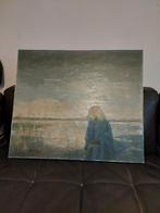 Schilderij van een vrouw in een landschap, Antiek en Kunst, Kunst | Schilderijen | Klassiek, Ophalen of Verzenden