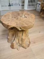 Boomstronk bijzettafel semi rond model - natuurlijk, Huis en Inrichting, Ophalen, Rond, Minder dan 55 cm, Minder dan 45 cm
