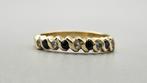 18 Krt.Gouden ring  saffier en witte toermalijn. 2025/330., Ophalen of Verzenden, Goud, Ring, Met edelsteen