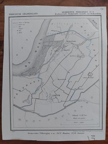170 / Ubbergen Leuth Kekerdom Litho uit 1867 van J. Kuyper beschikbaar voor biedingen
