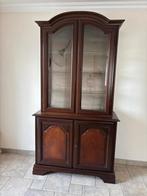 Vitrinekast in massief kersenhout, Huis en Inrichting, Kasten | Vitrinekasten, 100 tot 150 cm, 200 cm of meer, Klassiek, Ophalen of Verzenden