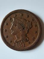 One cent 1851 usa kk  f.28.12, Postzegels en Munten, Munten | Amerika, Ophalen of Verzenden, Noord-Amerika
