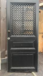 Oude zwarte voordeur met glas zware kwaliteit, Doe-het-zelf en Verbouw, Deuren en Horren, Ophalen, Gebruikt, 80 tot 100 cm, Glas