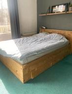 GRATIS: Fijn stevig bed met lattenbodem., Huis en Inrichting, Gebruikt, Eenpersoons, 200 cm, Hout