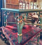 Vintage retro boho salontafels, Huis en Inrichting, Tafels | Salontafels, Vintage retro boho, 50 tot 100 cm, Vierkant, Glas