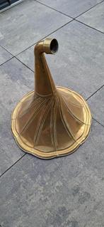 Messing hoorn Grammofoon, Ophalen of Verzenden