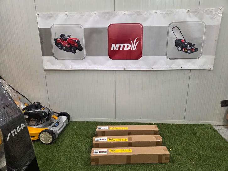 Reclamedoek Wolf Garten & MTD Grasmaaiers - Nieuw, Tuin en Terras, Grasmaaiers, Nieuw, Ophalen of Verzenden