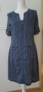 SANDWICH Linnen jurkje donkerblauw met fade out effect, Maat 38/40 (M), Blauw, Ophalen of Verzenden, Zo goed als nieuw