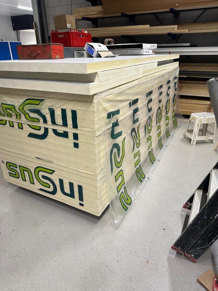 17 sandwichpanelen 120300cm – 6cm dik – incl. C&H profielen, Doe-het-zelf en Verbouw, Isolatie en Afdichting, Nieuw, Hardschuim (Pir)