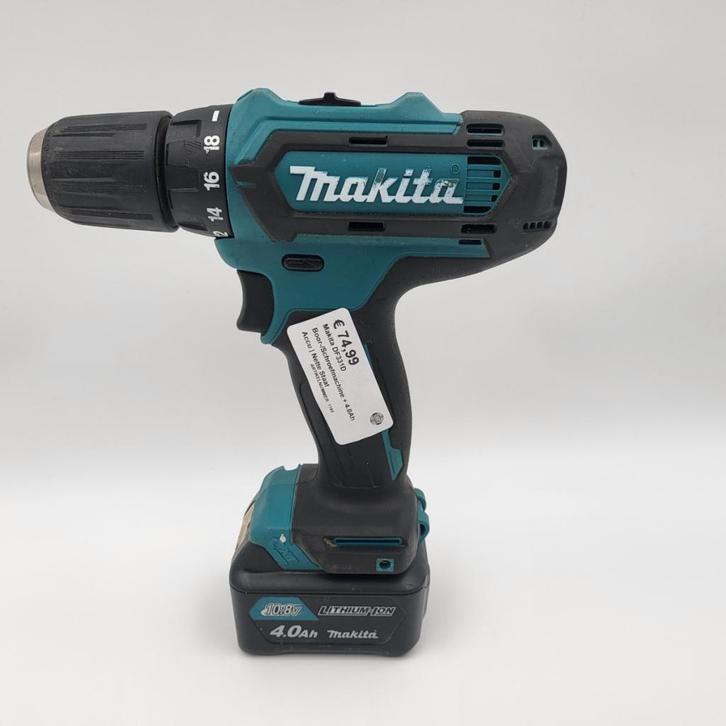 Makita DF331D Boor-/Schroefmachine + 4.0Ah Accu | Nette Staa, Doe-het-zelf en Verbouw, Gereedschap | Boormachines, Zo goed als nieuw