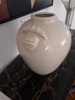 UNIEKE ZEER BIJZONDERE ANTIEKE VAAS met 2 KOPPEN (gew 6,5 kg, Antiek en Kunst, Antiek | Keramiek en Aardewerk, Ophalen of Verzenden