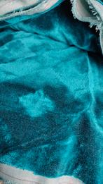 Turquoise meubelstof 140 breed, velours, fluweel, Overige materialen, Overige kleuren, 120 cm of meer, Ophalen of Verzenden