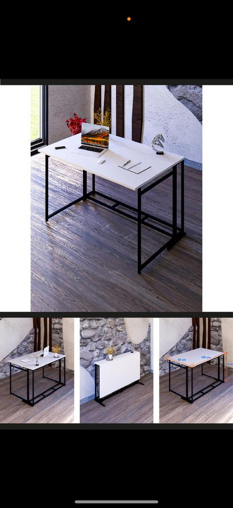 Flextafel | Inklapbaar | Bureautafel | 80B x 120L x 75H, Huis en Inrichting, Tafels | Eettafels, Nieuw, Rechthoekig, Ophalen of Verzenden