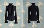Zwarte victoriaanse dames blouse (gothic middeleeuws shirt), Verzenden, Nieuw, Historisch, Kleding