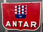 Zeer groot emaille reclamebord van het franse oliemerk Antar, Ophalen of Verzenden