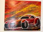 Schilderij Audi DB8 Donkervoort, Antiek en Kunst, Kunst | Schilderijen | Abstract, Ophalen of Verzenden