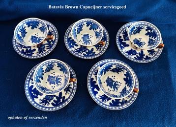 5 Kop & Schotels Batavia Brown Karper Capucijner serviesgoed beschikbaar voor biedingen