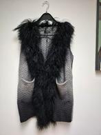 Anna Ventura m zwarte vest met bontkraag, Maat 38/40 (M), Zwart, Ophalen of Verzenden, Zo goed als nieuw