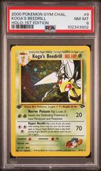 9/132 koga's beedrill 1e psa 8 € 110,00 holo, Ophalen of Verzenden, Zo goed als nieuw, Losse kaart