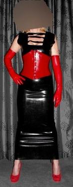 zwarte latex jurk, Verzenden, Zo goed als nieuw, Bovenkleding