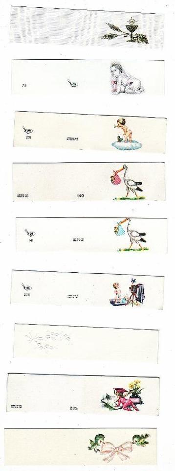 8 verschillende geboortestrookjes / kaartjes (?)voor €3,00  beschikbaar voor biedingen