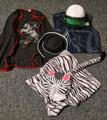 Verkleedkleren Set: Zorro, Politie & Zebra beschikbaar voor biedingen