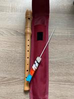 Houten blokfluit met etui, Ophalen of Verzenden, Zo goed als nieuw, Sopraan of Sopranino, Met koffer, hoes of etui