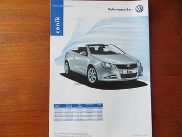 Volkswagen Eos prijslijst (sept. 2006) beschikbaar voor biedingen