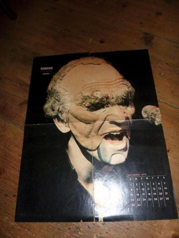 Poster Peter Gabriel - Genesis - 1974 uit het blad Circus  beschikbaar voor biedingen