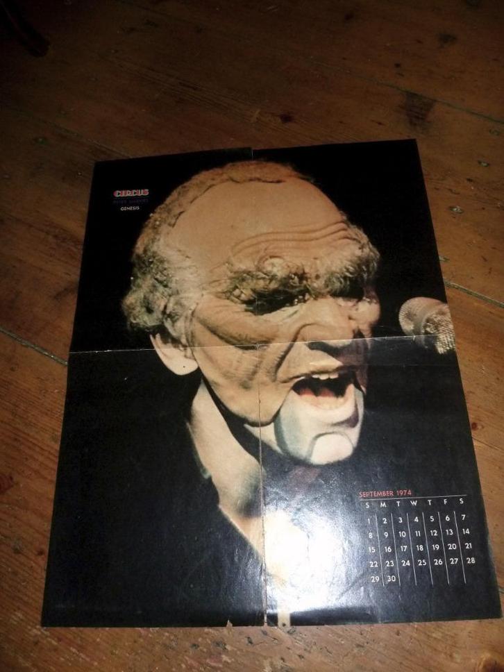 Poster Peter Gabriel - Genesis - 1974 uit het blad Circus, Verzamelen, Muziek, Artiesten en Beroemdheden, Zo goed als nieuw, Foto of Kaart