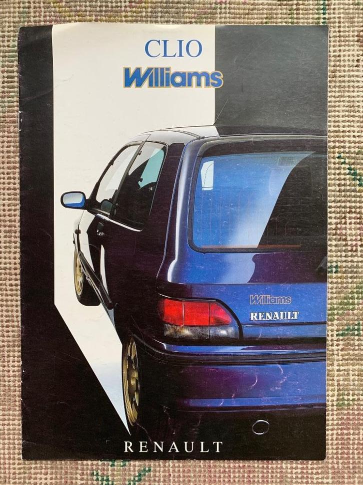 Folder brochure Renault Clio Williams 1994 izgs, Boeken, Auto's | Folders en Tijdschriften, Nieuw, Renault, Ophalen of Verzenden