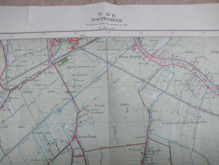30 H Zoetermeer Hazerswoude Voorschoten plattegrond 1950, Antiek en Kunst, Kunst | Litho's en Zeefdrukken, Ophalen of Verzenden