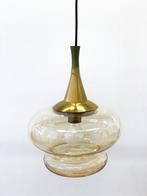 Vintage hanglamp glas messing design retro mid century lamp, Huis en Inrichting, Lampen | Hanglampen, Gebruikt, Ophalen of Verzenden