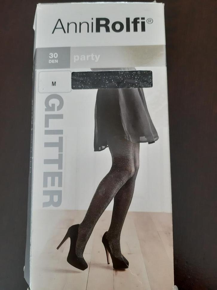 Anni Rolfi 30d zwarte glitter panty M, Kleding | Dames, Leggings, Maillots en Panty's, Nieuw, Panty, Zwart, Ophalen of Verzenden