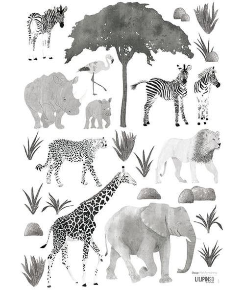 Sale Muursticker Sticker Wilde Dieren Safari Lilipinso, Kinderen en Baby's, Kinderkamer | Inrichting en Decoratie, Nieuw, Wanddecoratie
