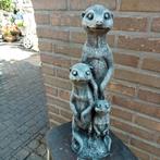 trio stokstaartjes van beton, Ophalen, Gebruikt, Beton, Dierenbeeld