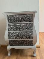 Zilveren/zwart ladekastje, Huis en Inrichting, Kasten | Ladekasten, Ophalen, Minder dan 50 cm, Gebruikt, 3 of 4 laden